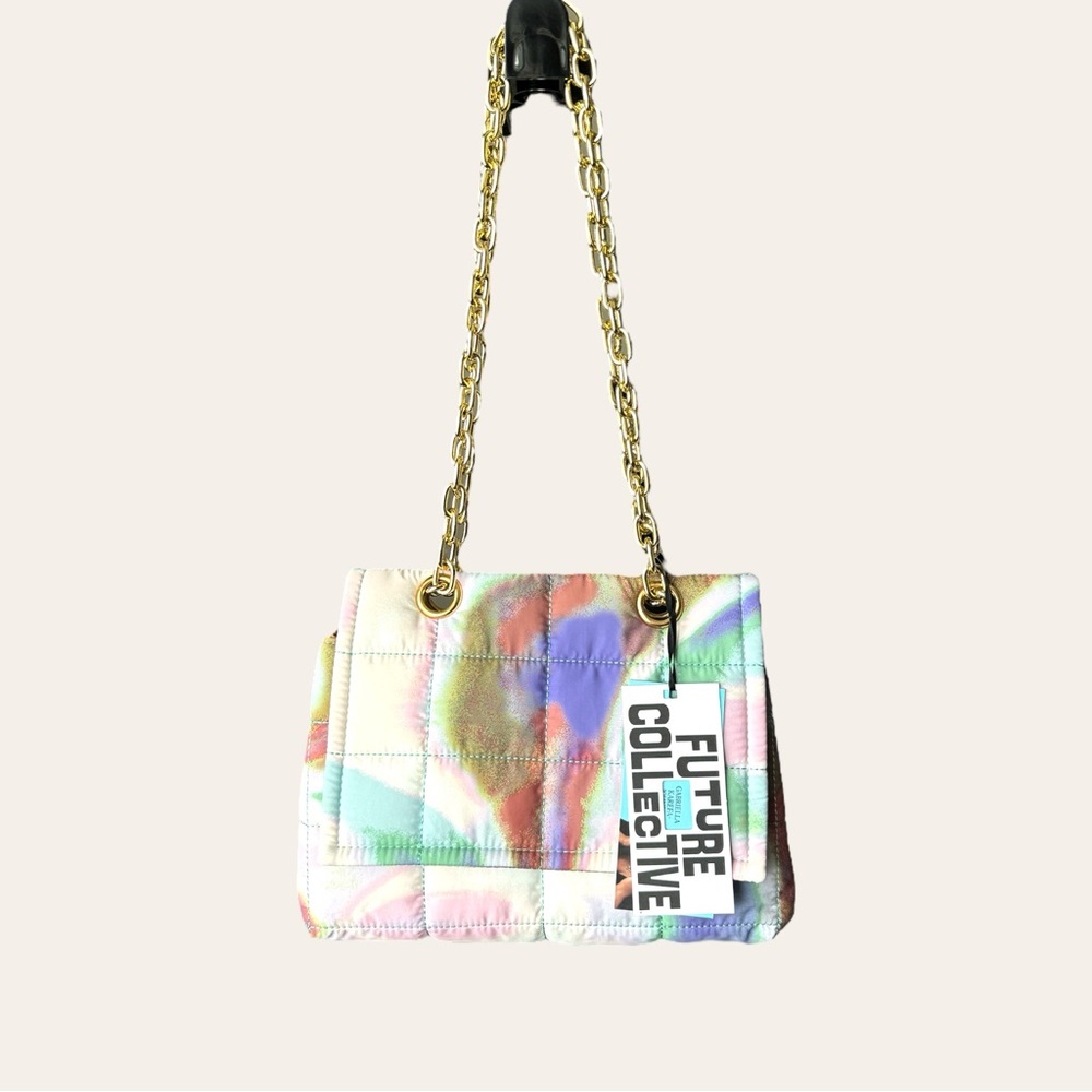 Future Collective Tie Dye Crossbody Bag with Gold Chain NWT